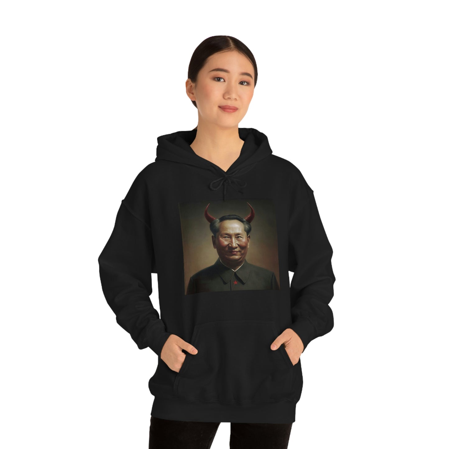 Portrait of The Great Leader Unisex Heavy Blend™ Hooded Sweatshirt