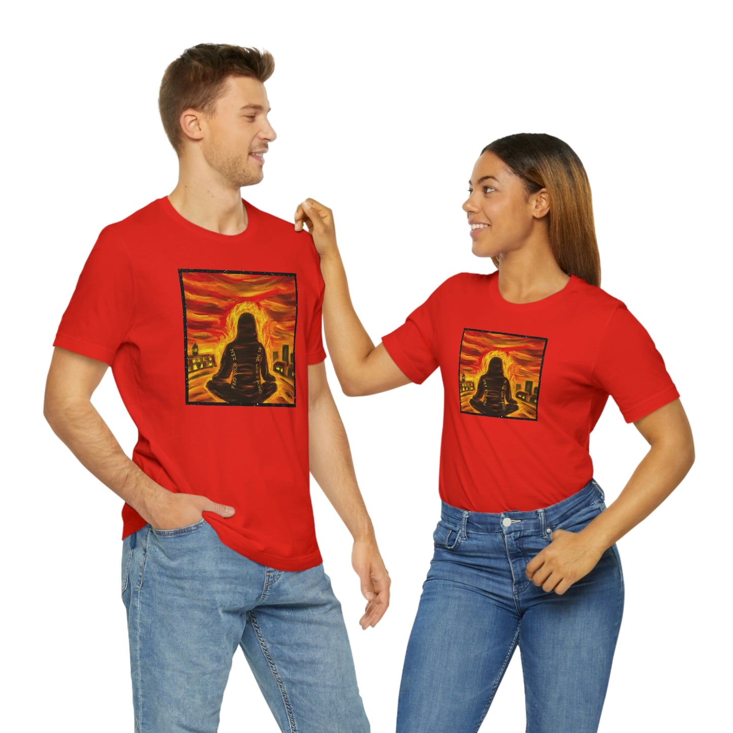 Find Your Zen As The World Burns Unisex Jersey Short Sleeve Tee