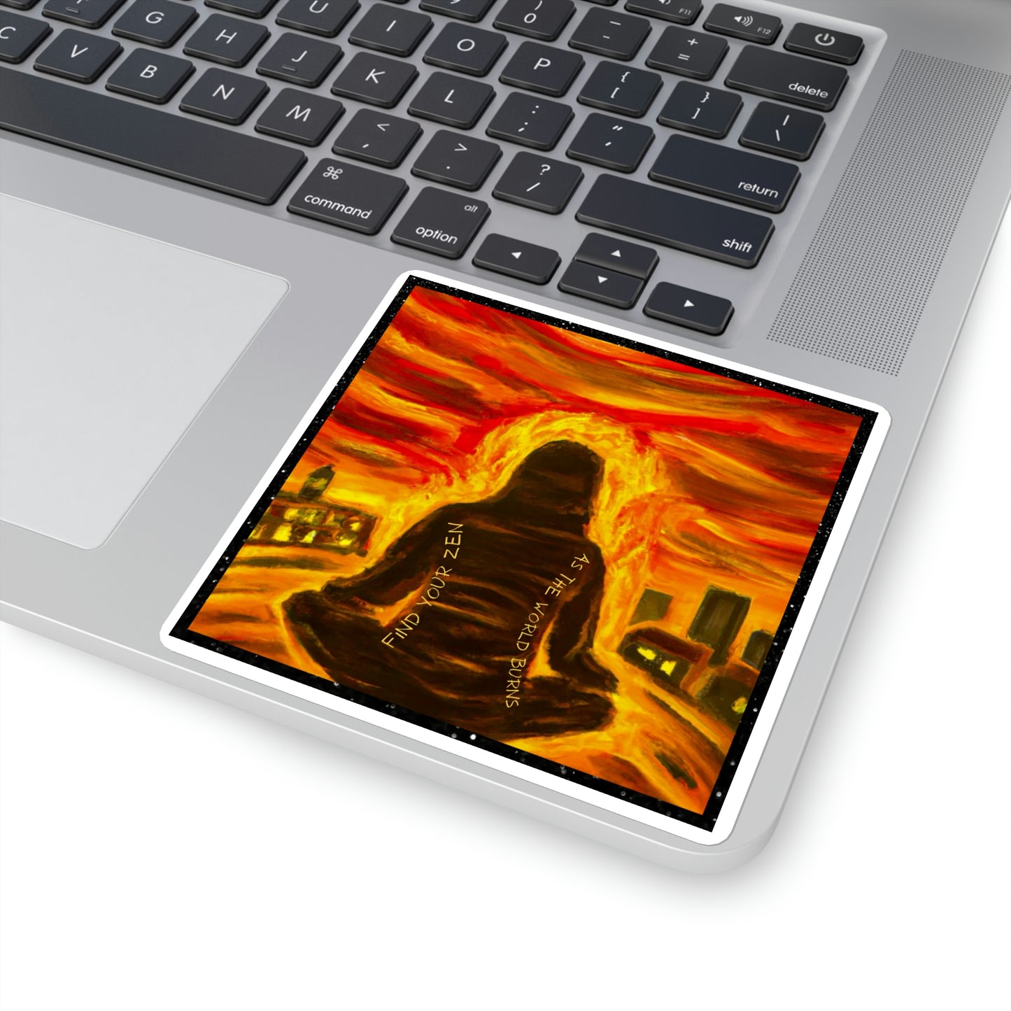 Find Your Zen As The World Burns Sticker