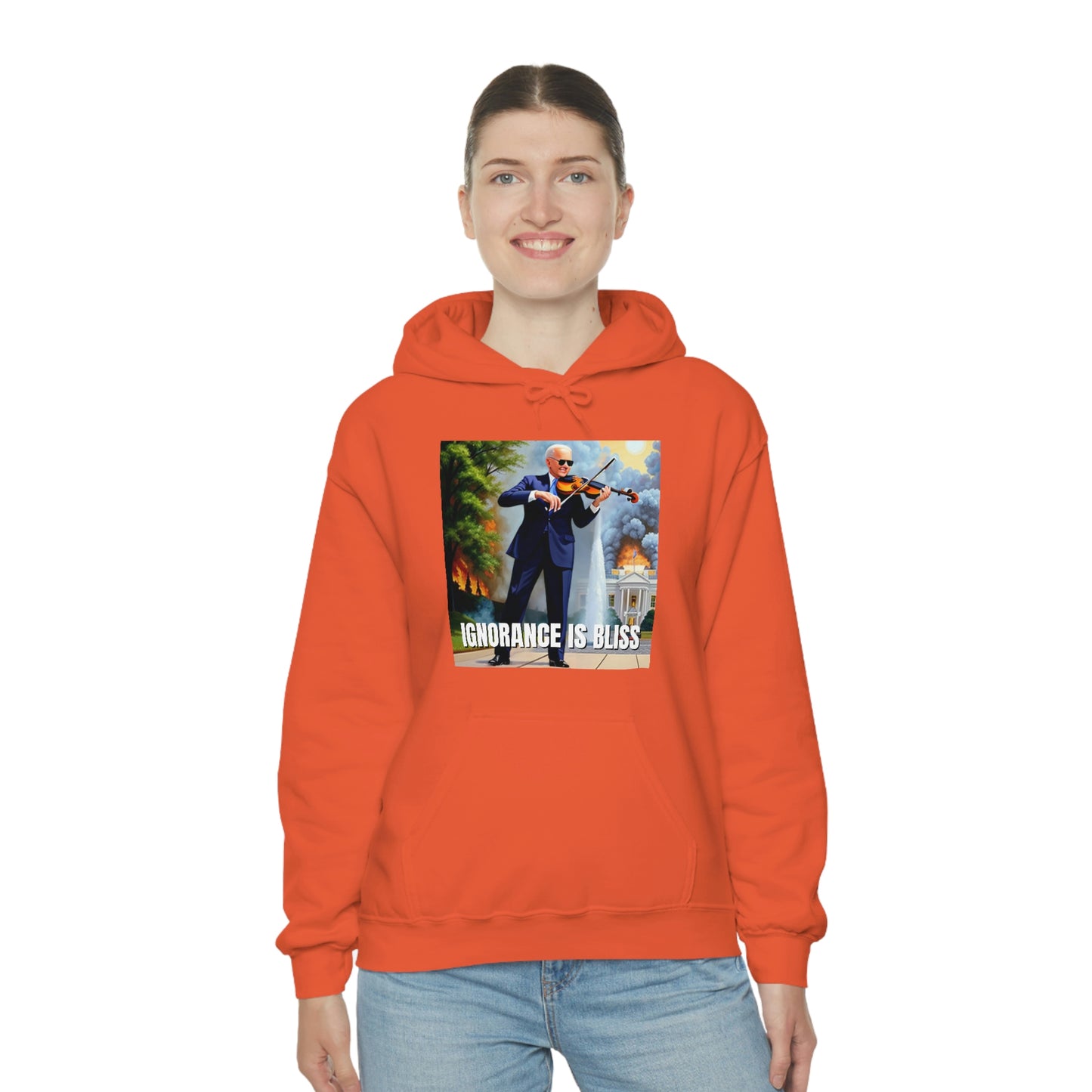Ignorance Is Bliss Biden Unisex Heavy Blend™ Hooded Sweatshirt