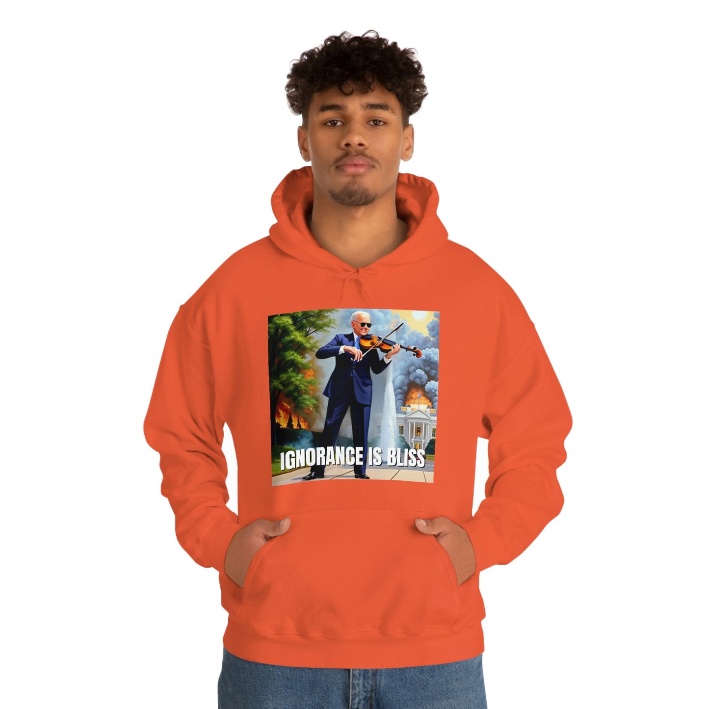 Ignorance Is Bliss Biden Unisex Heavy Blend™ Hooded Sweatshirt