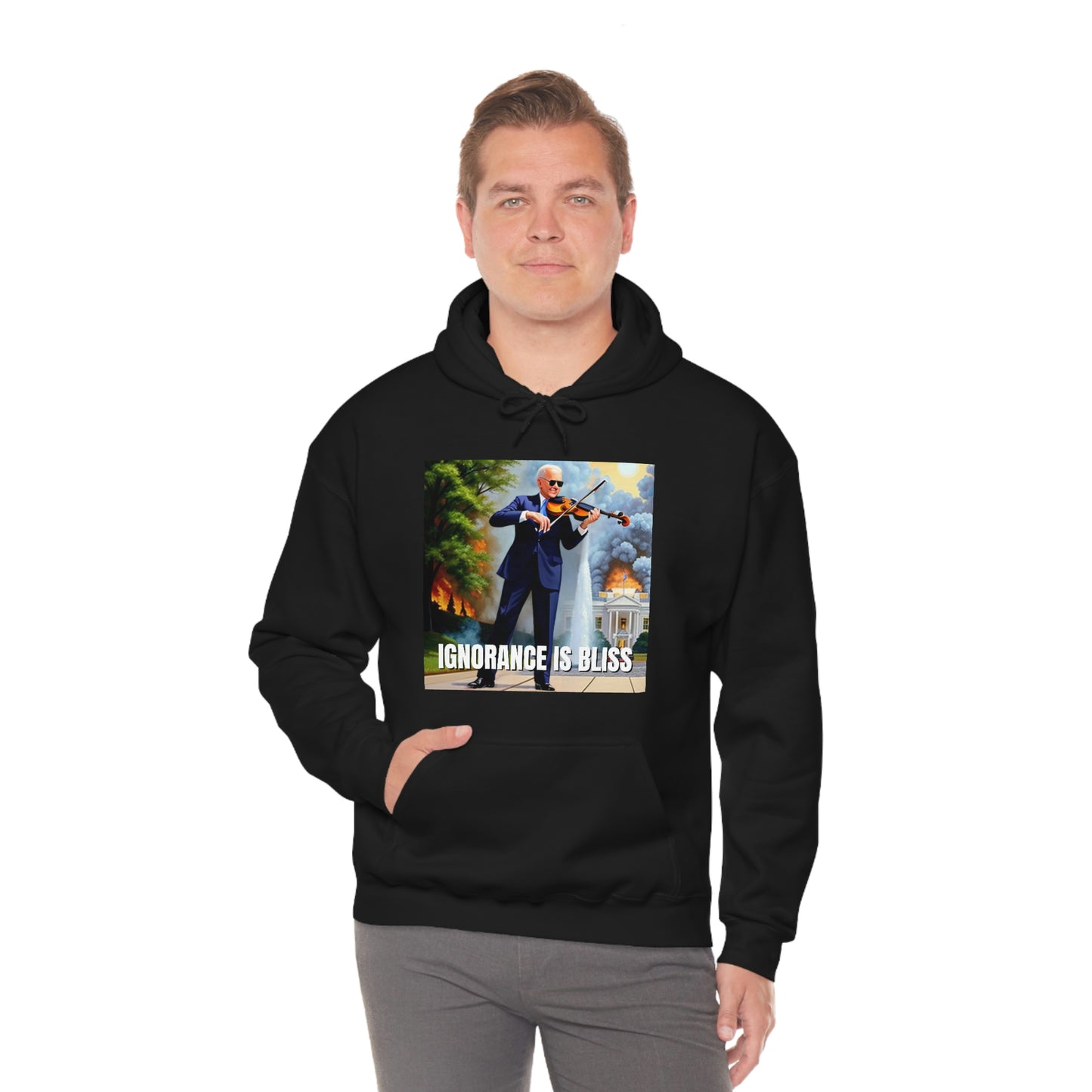 Ignorance Is Bliss Biden Unisex Heavy Blend™ Hooded Sweatshirt