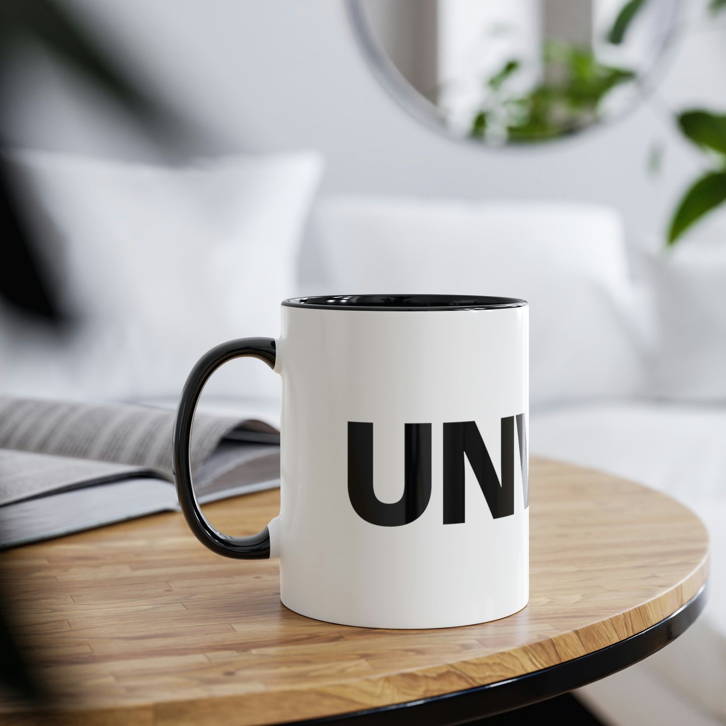 UNWOKE Black Two-Tone Coffee Mugs, 11oz