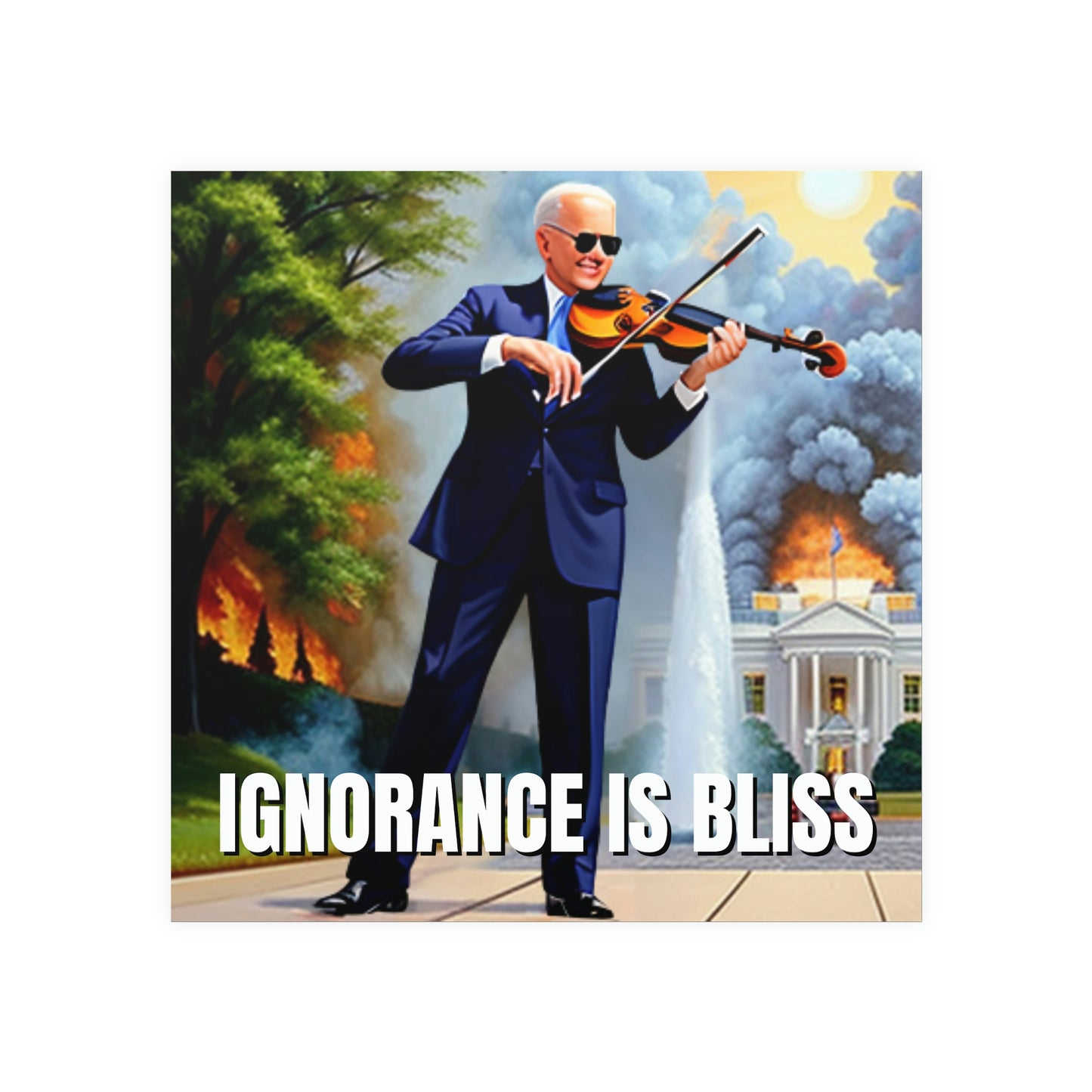 Ignorance Is Bliss Biden Matte Paper Poster