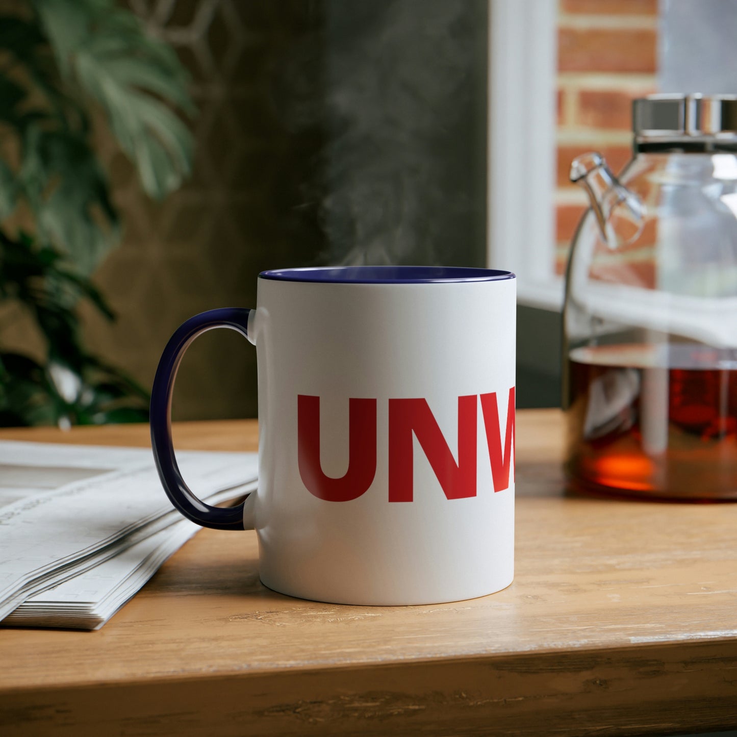 UNWOKE Red Two-Tone Coffee Mugs, 11oz
