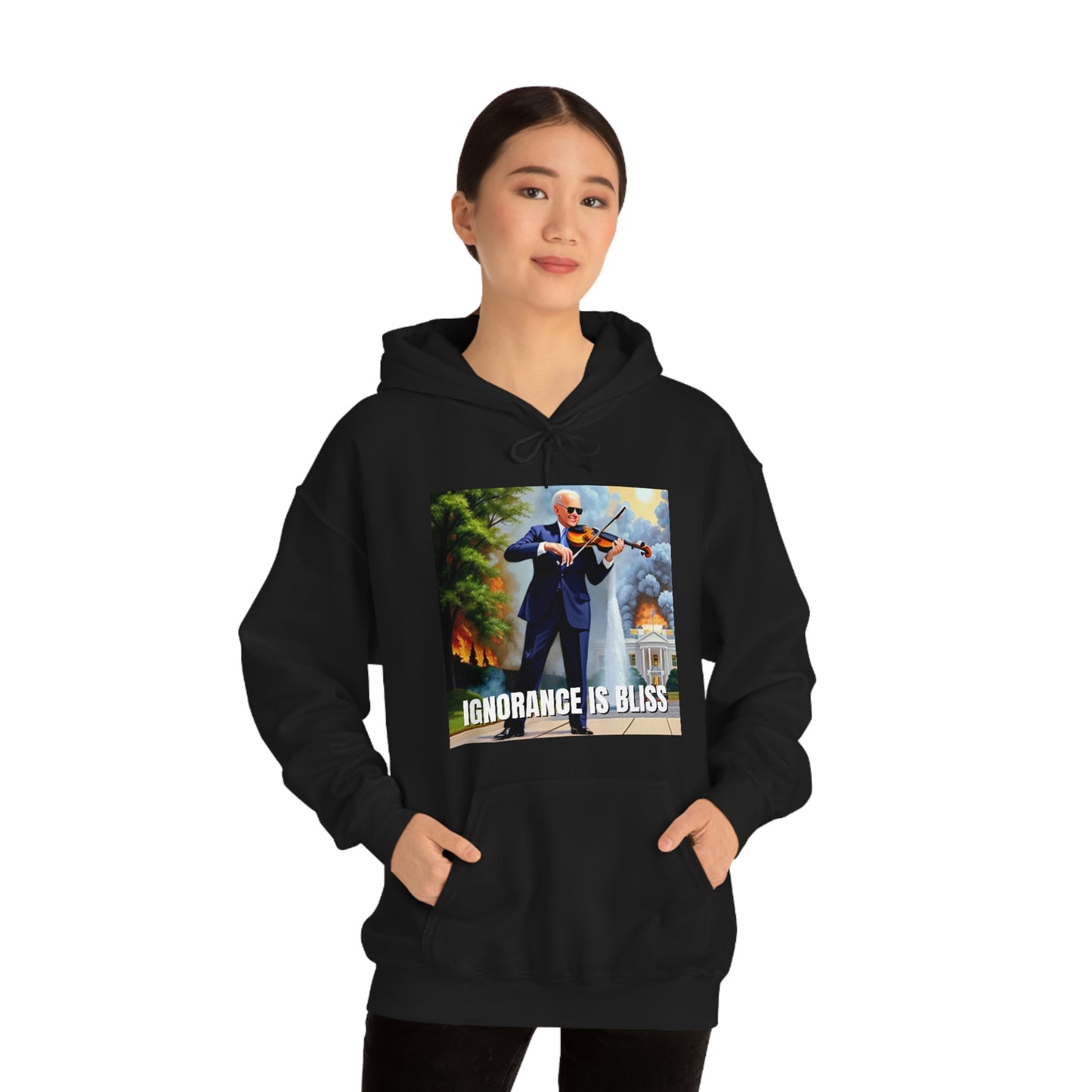 Ignorance Is Bliss Biden Unisex Heavy Blend™ Hooded Sweatshirt