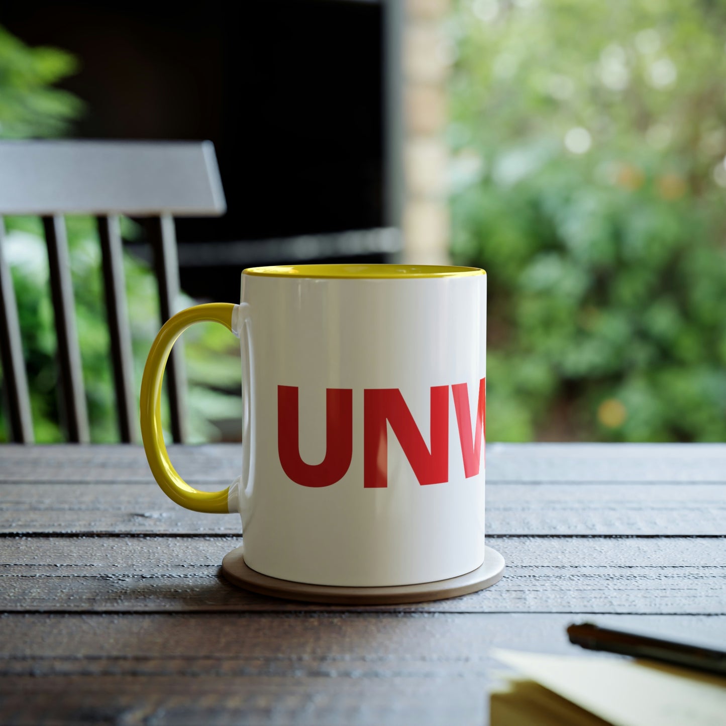 UNWOKE Red Two-Tone Coffee Mugs, 11oz