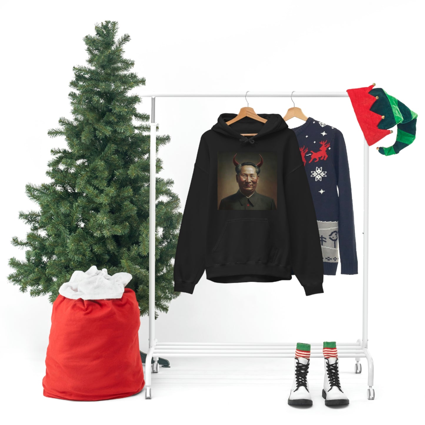 Portrait of The Great Leader Unisex Heavy Blend™ Hooded Sweatshirt