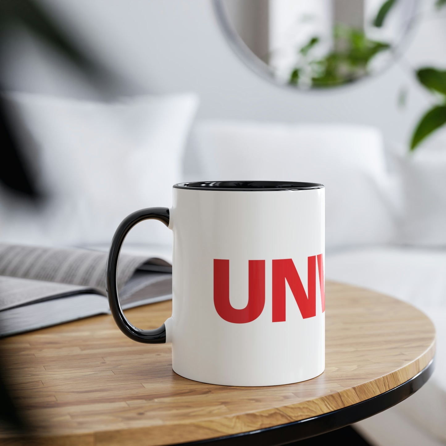 UNWOKE Red Two-Tone Coffee Mugs, 11oz