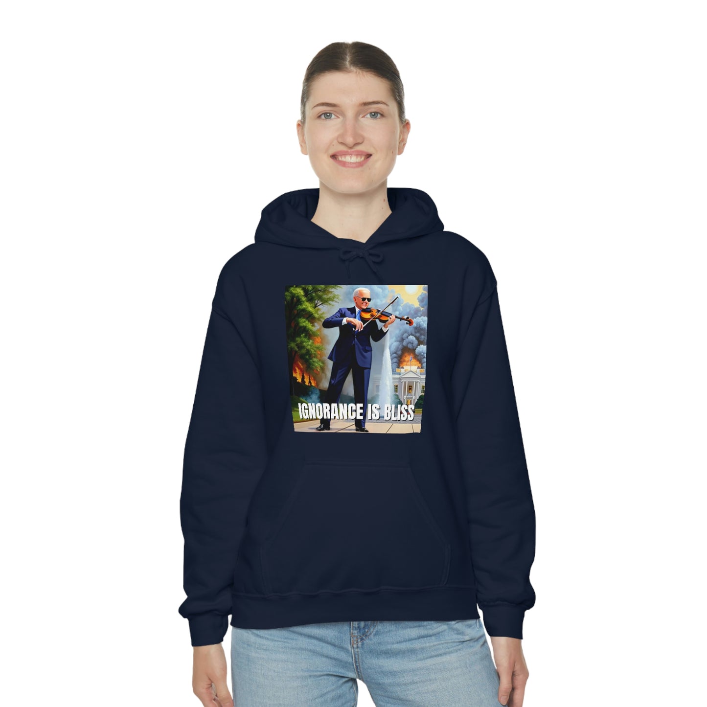 Ignorance Is Bliss Biden Unisex Heavy Blend™ Hooded Sweatshirt