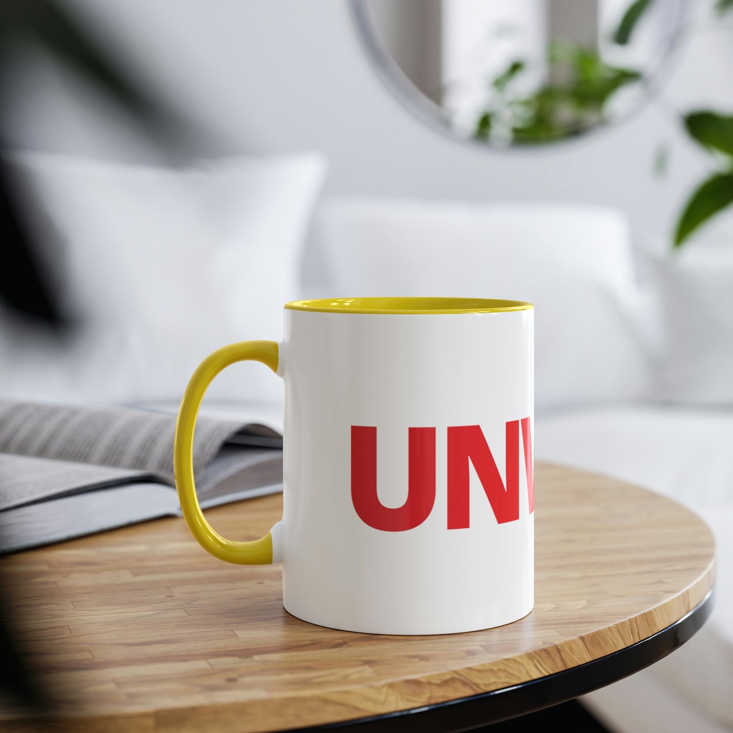 UNWOKE Red Two-Tone Coffee Mugs, 11oz