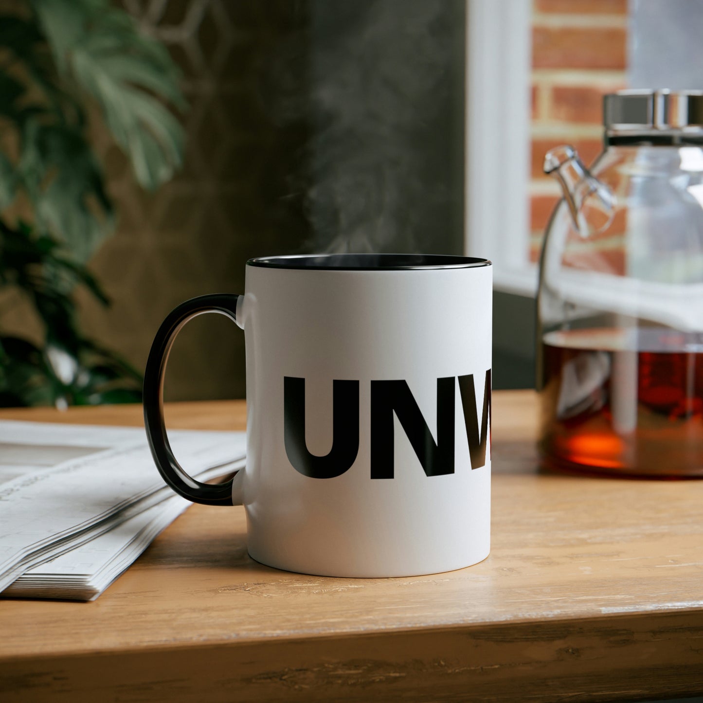 UNWOKE Black Two-Tone Coffee Mugs, 11oz