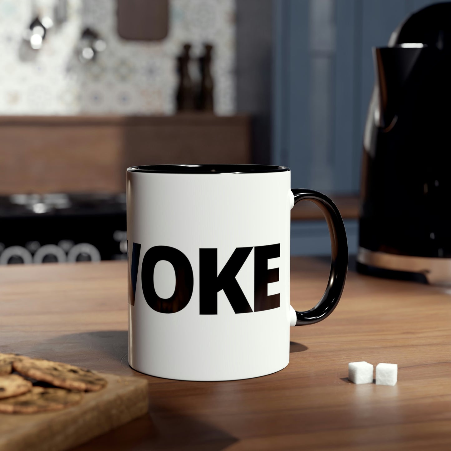 UNWOKE Black Two-Tone Coffee Mugs, 11oz