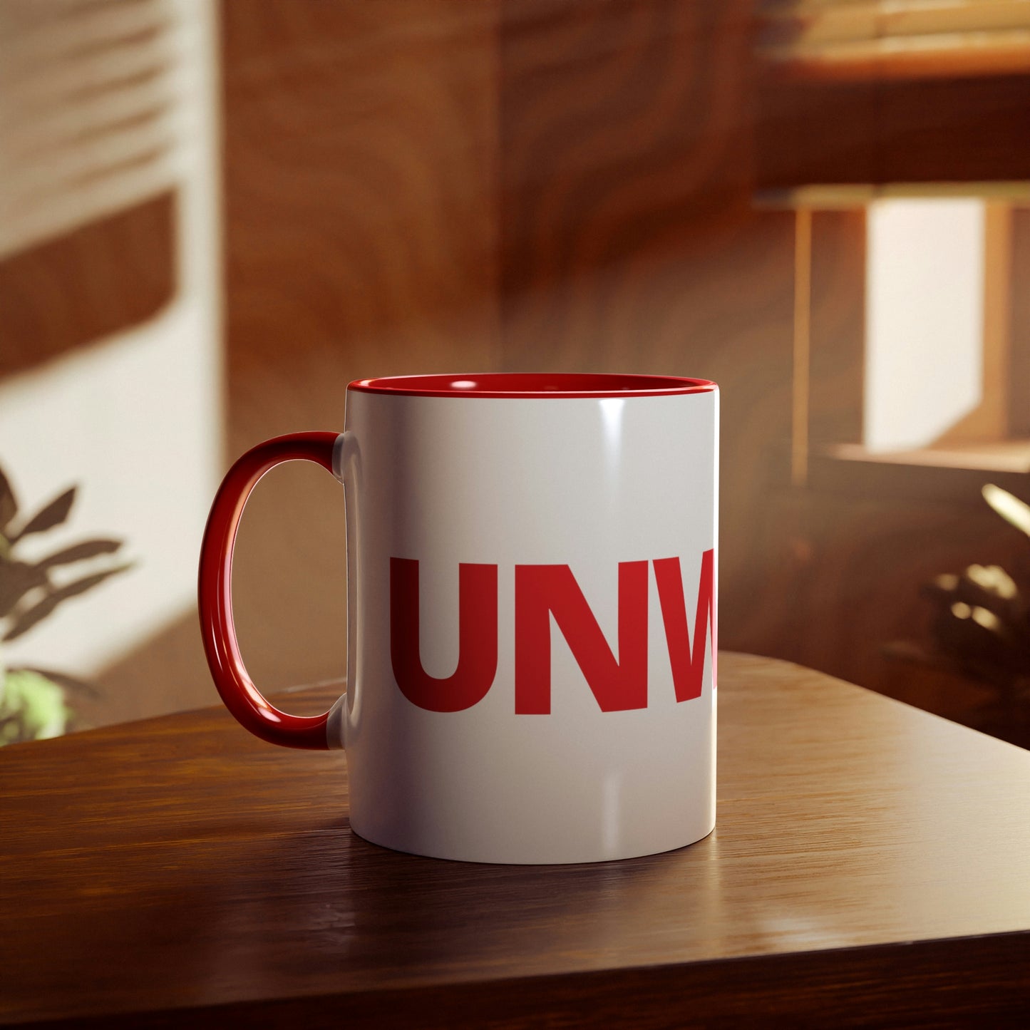 UNWOKE Red Two-Tone Coffee Mugs, 11oz