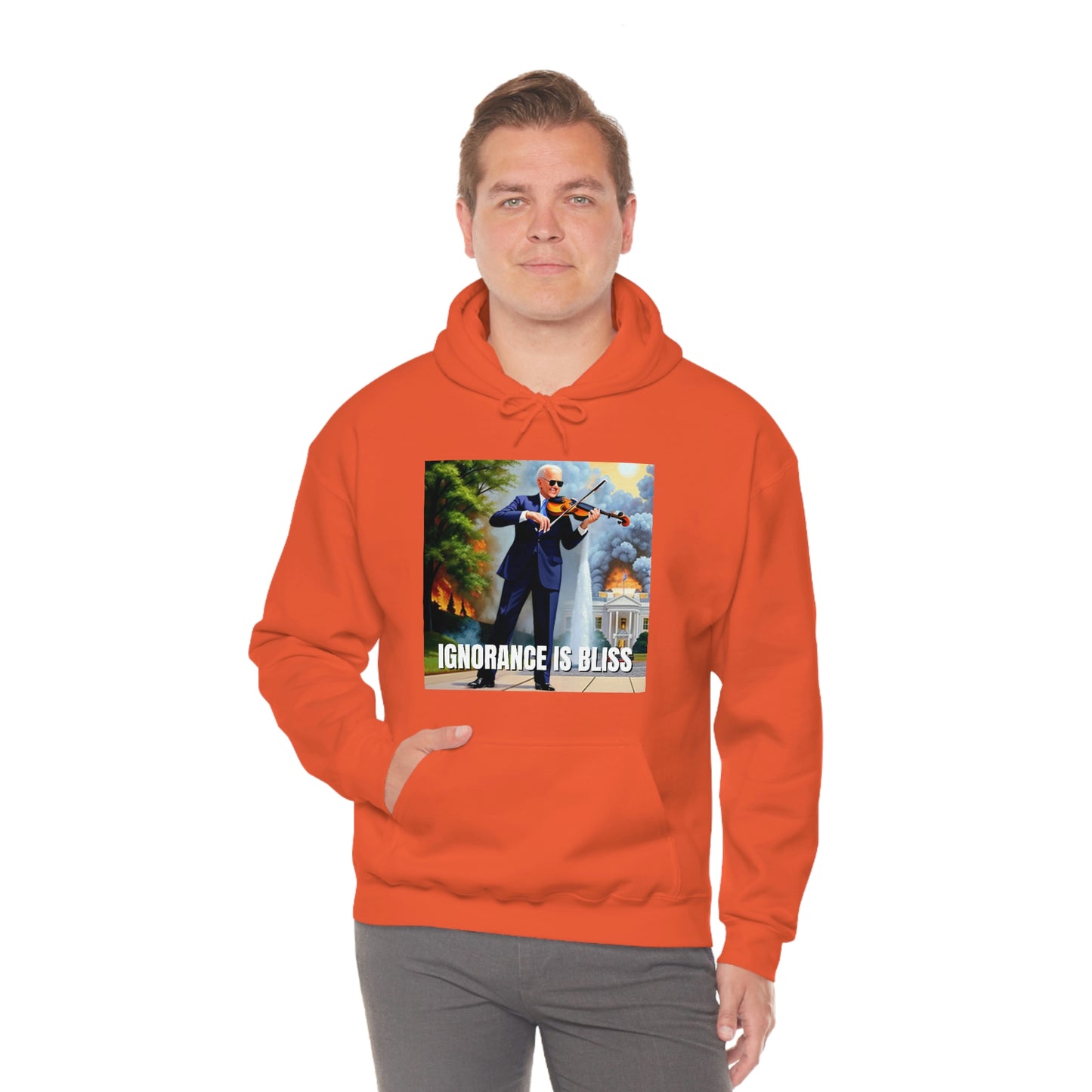 Ignorance Is Bliss Biden Unisex Heavy Blend™ Hooded Sweatshirt