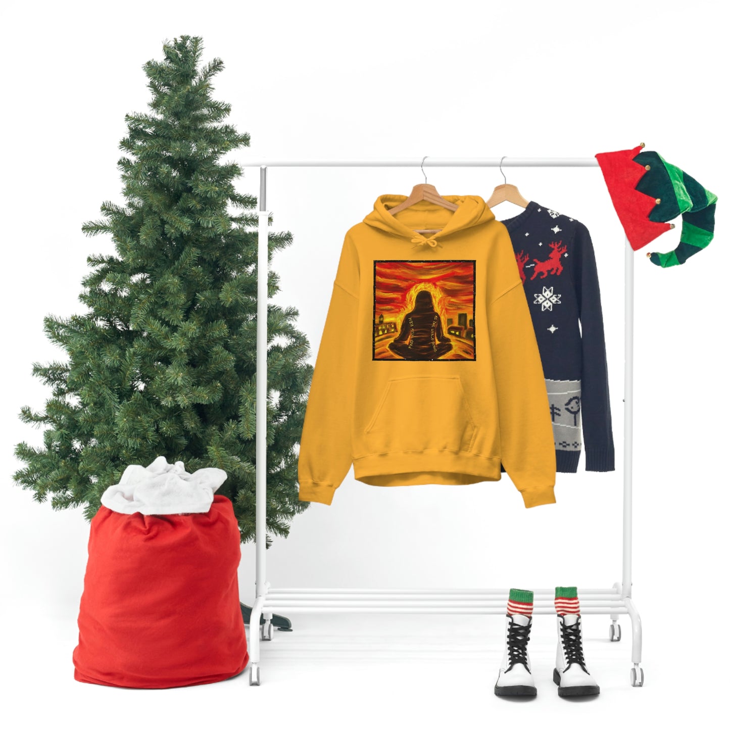 Find Your Zen As The World Burns Unisex Heavy Blend™ Hooded Sweatshirt