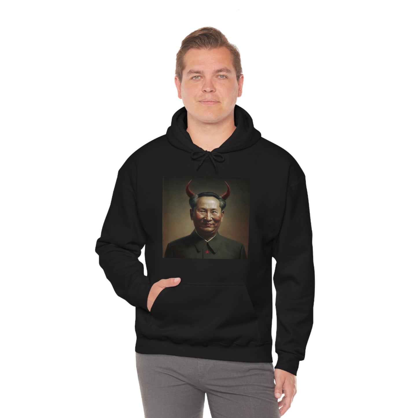 Portrait of The Great Leader Unisex Heavy Blend™ Hooded Sweatshirt