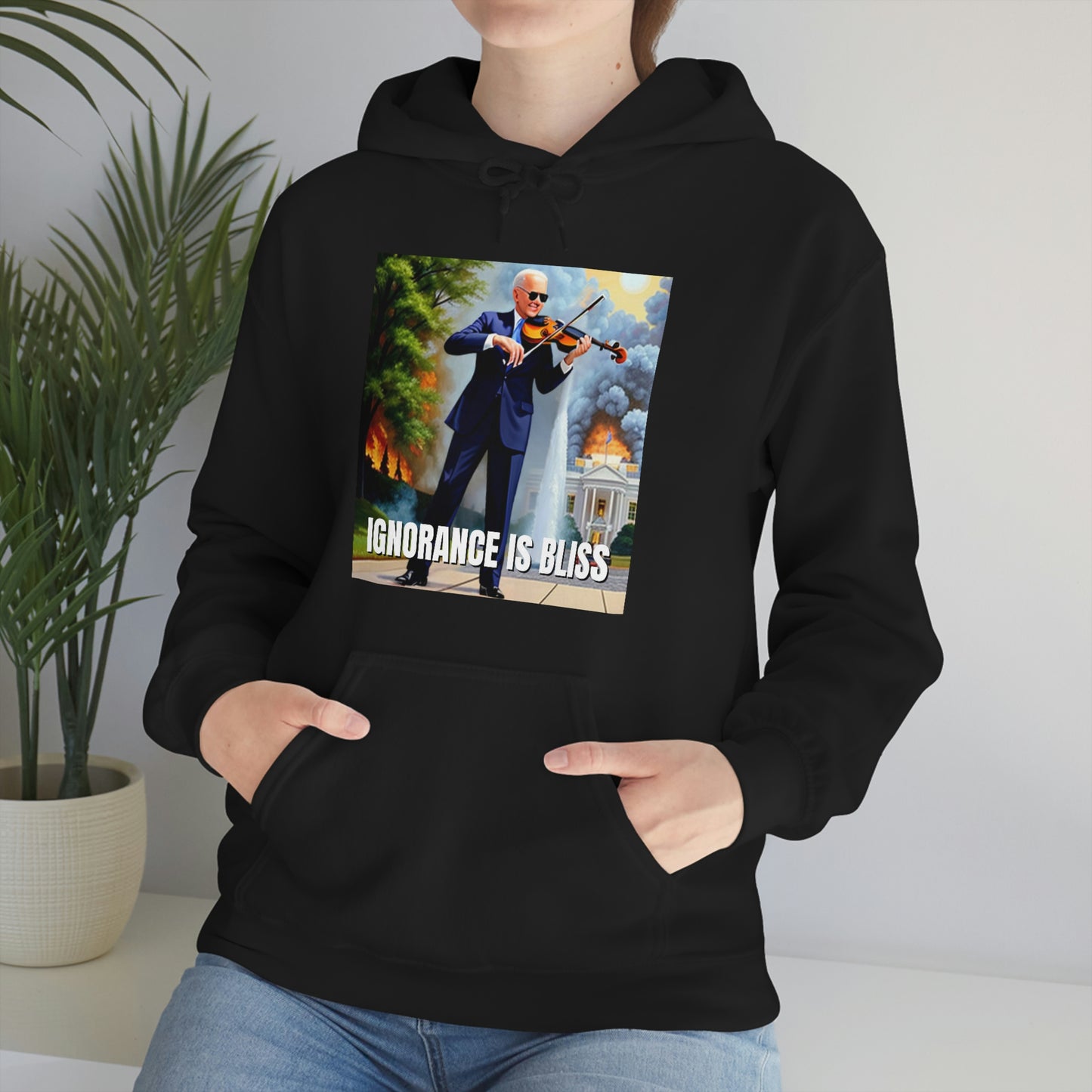 Ignorance Is Bliss Biden Unisex Heavy Blend™ Hooded Sweatshirt