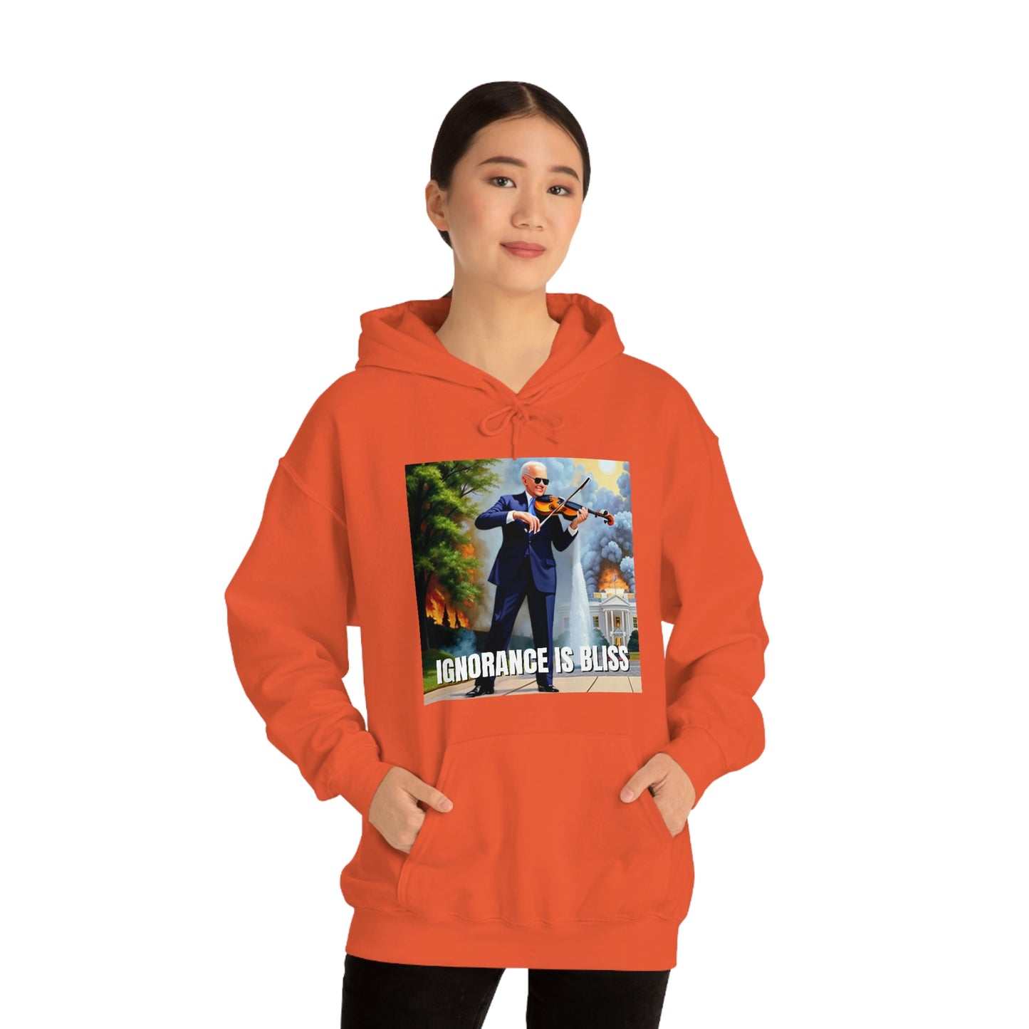 Ignorance Is Bliss Biden Unisex Heavy Blend™ Hooded Sweatshirt