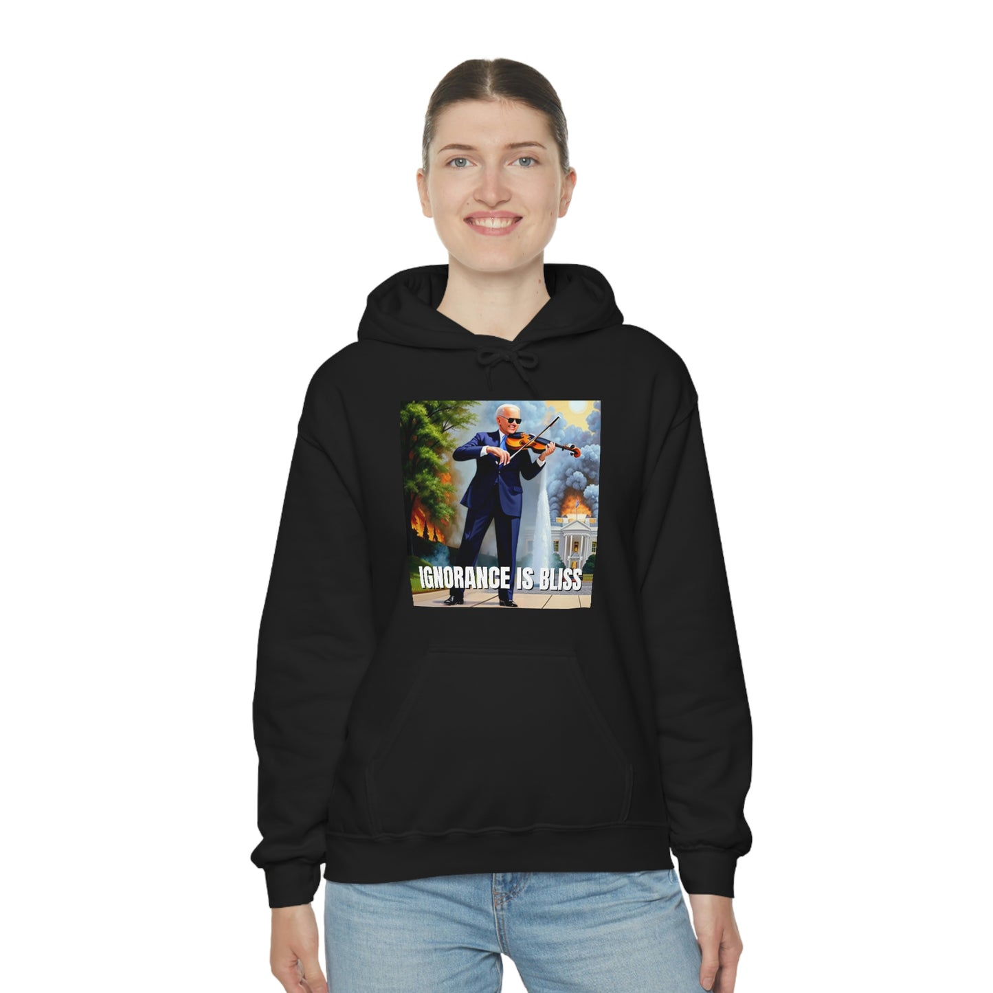 Ignorance Is Bliss Biden Unisex Heavy Blend™ Hooded Sweatshirt