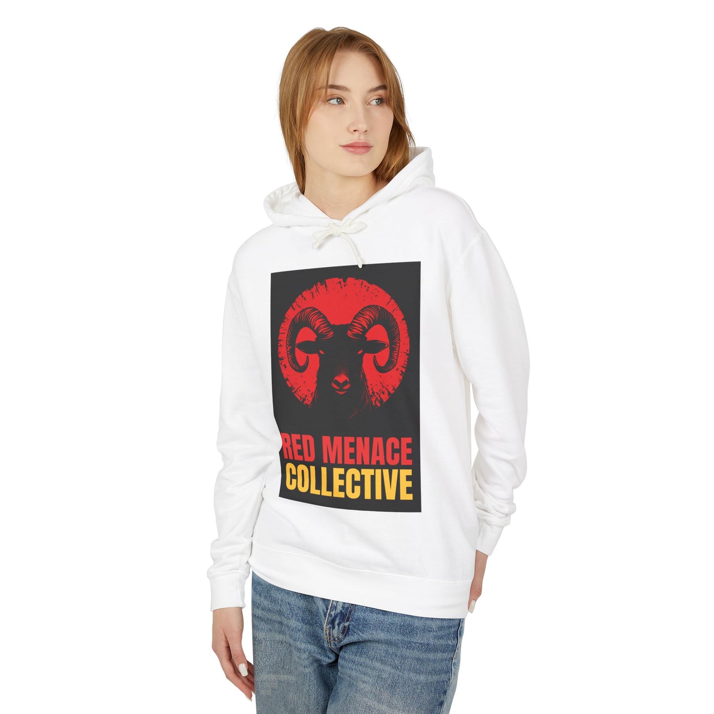 Red Menace Collective - Ram Unisex Lightweight Hooded Sweatshirt