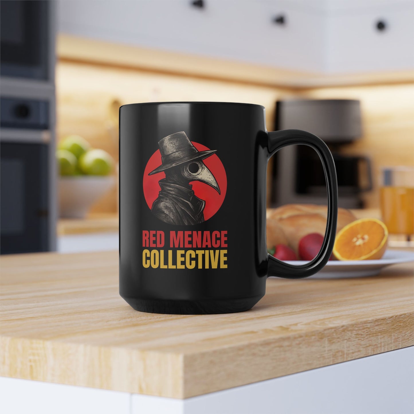 Red Menace Collective Black Mug, 15oz