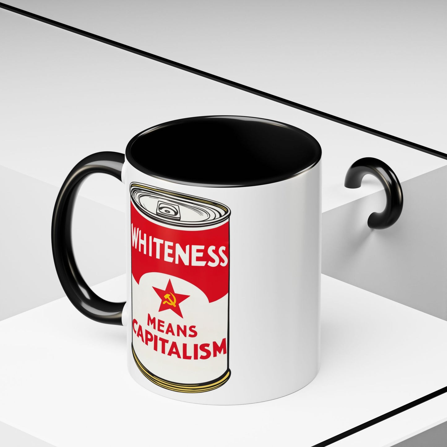 Whiteness Means Capitalism Soup Can Accent Coffee Mug (11 or 15oz)