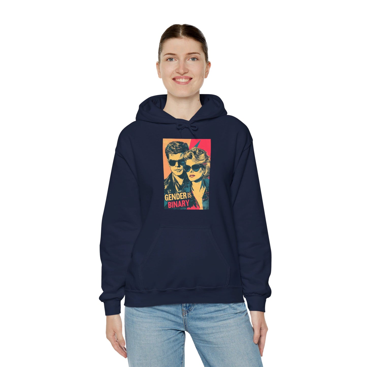 Gender Is Binary Unisex Heavy Blend™ Hooded Sweatshirt