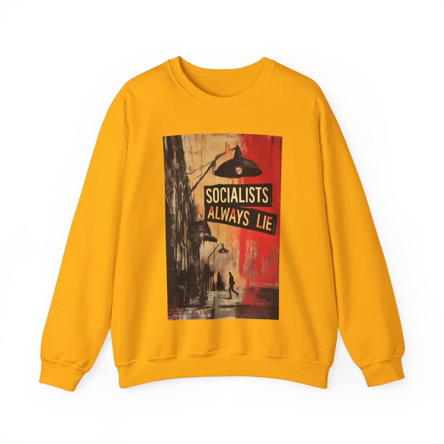 Socialists Always Lie - City Scene, Unisex Heavy Blend™ Crewneck Sweatshirt