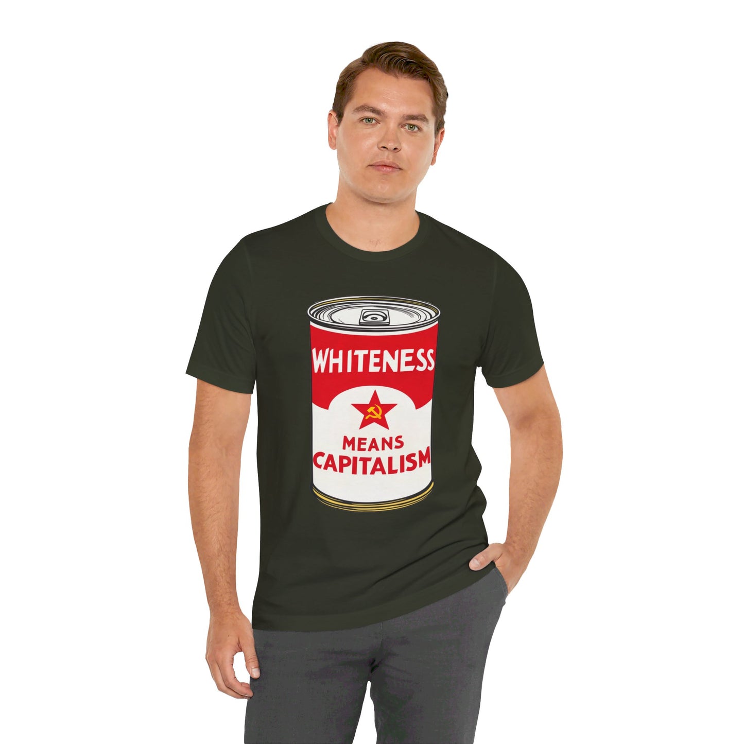 Whiteness Means Capitalism Soup Can Unisex Jersey Short Sleeve Tee