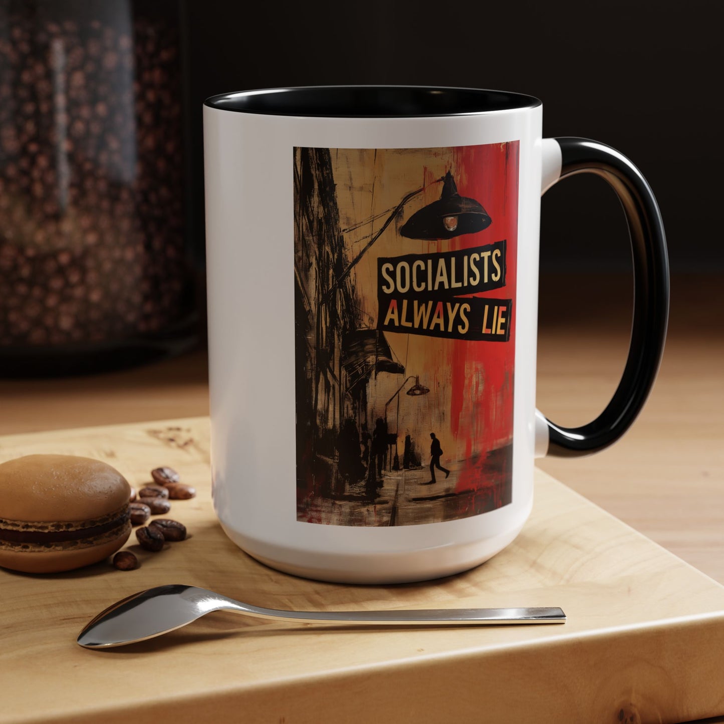 Socialists Always Lie - City Scene, Accent Coffee Mug (11or 15oz)