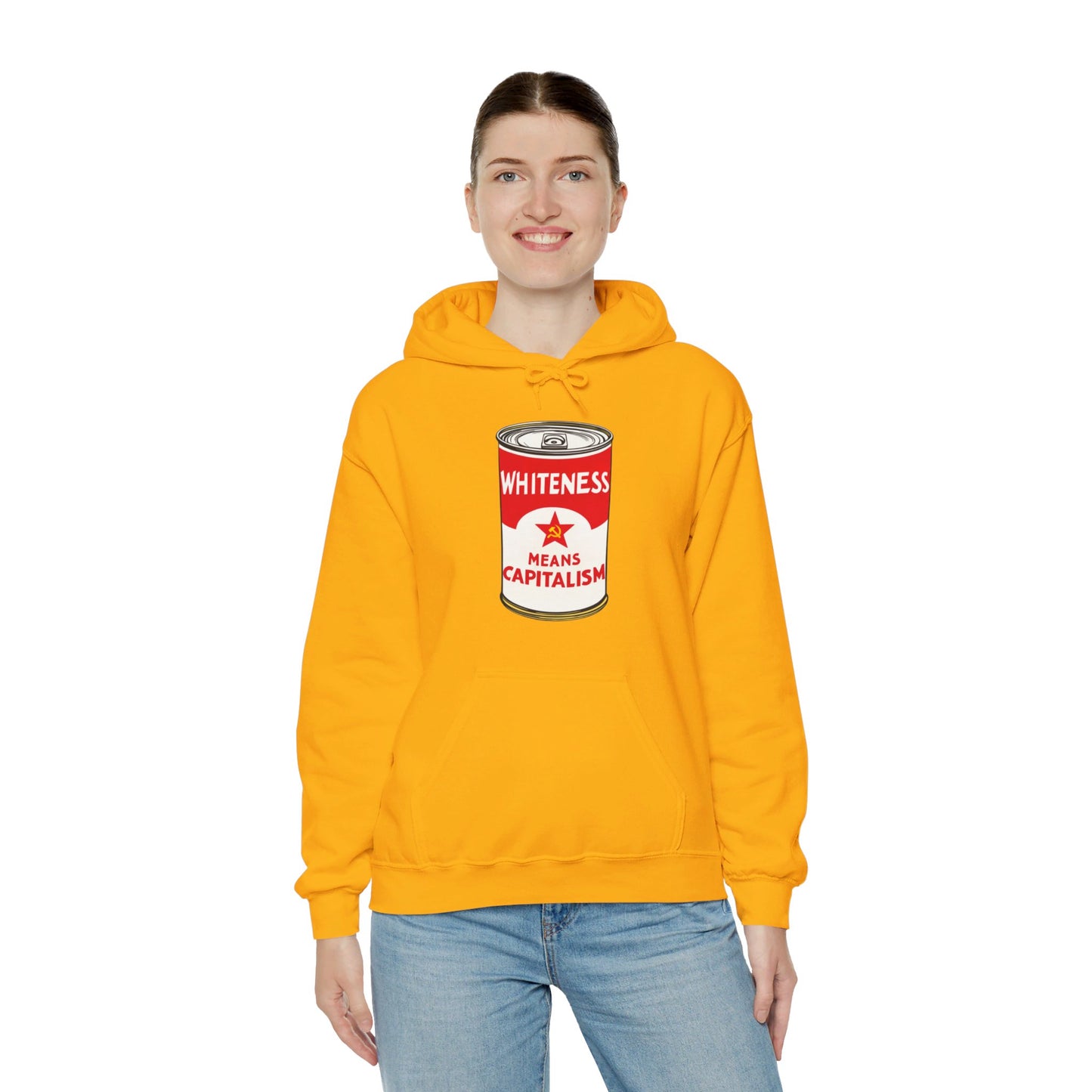 Whiteness Means Capitalism Soup Can Unisex Heavy Blend™ Hooded Sweatshirt