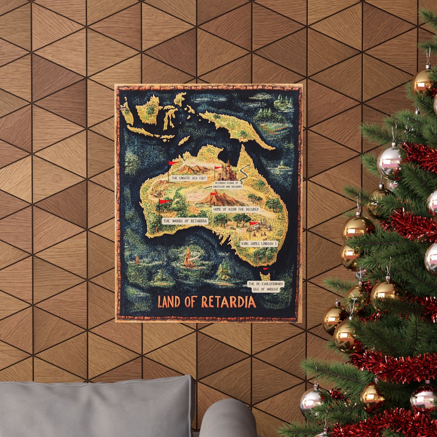 The Map of the Land of Retardia Matte Vertical Posters