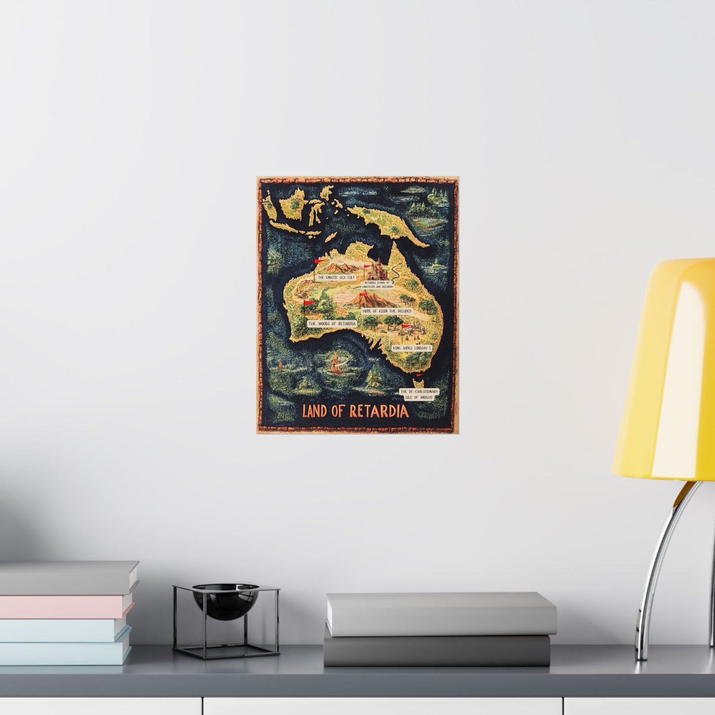 The Map of the Land of Retardia Matte Vertical Posters