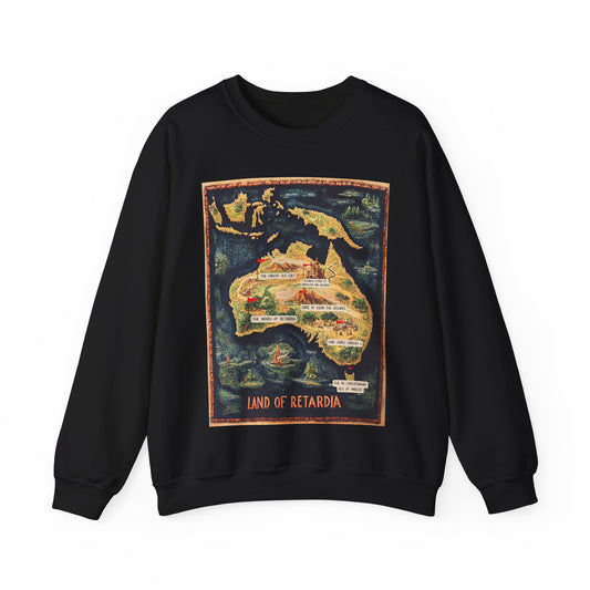 The Map of the Land of Retardia Unisex Heavy Blend™ Crewneck Sweatshirt