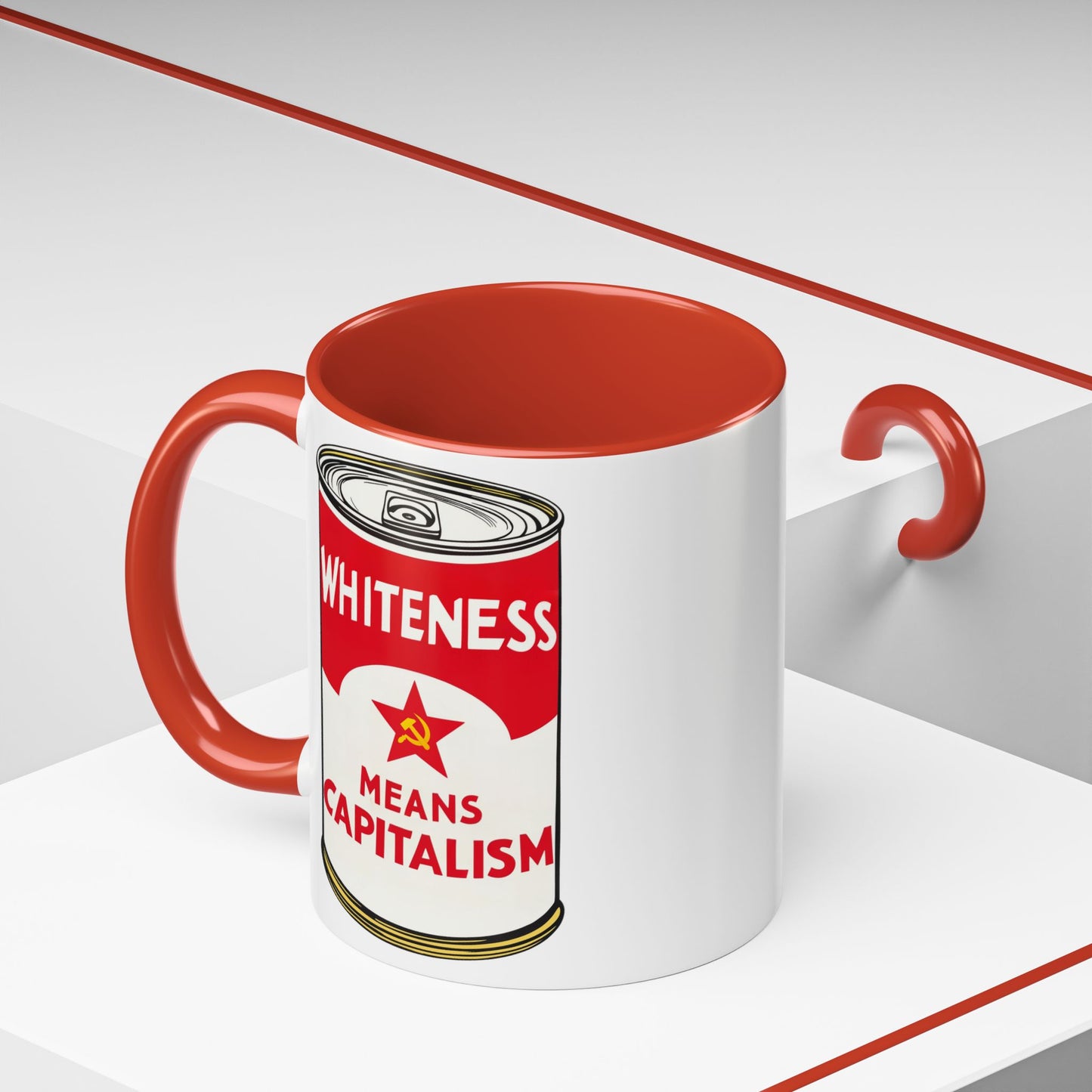 Whiteness Means Capitalism Soup Can Accent Coffee Mug (11 or 15oz)