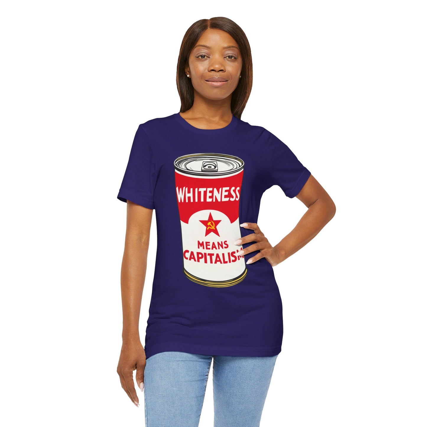 Whiteness Means Capitalism Soup Can Unisex Jersey Short Sleeve Tee