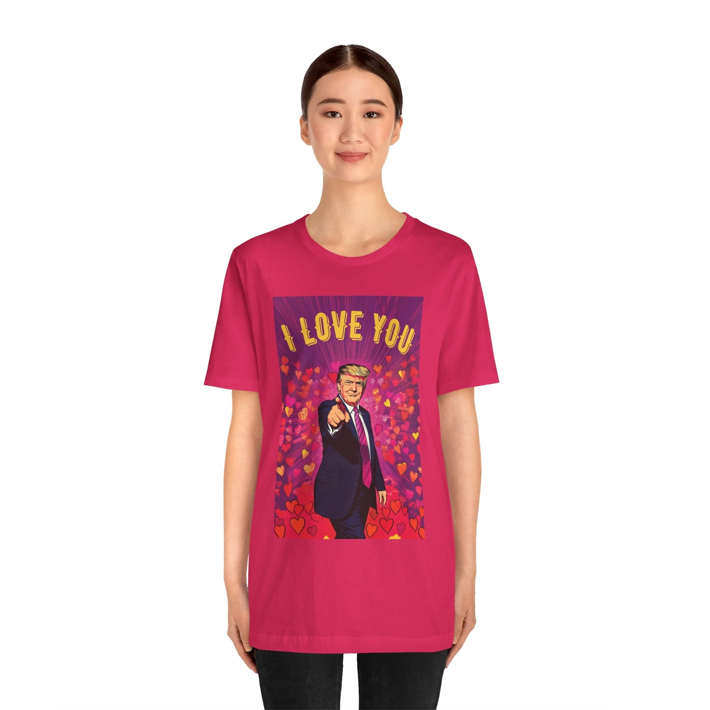 Donald Trump 'I Love You' Valentine's Day Unisex Jersey Short Sleeve Tee