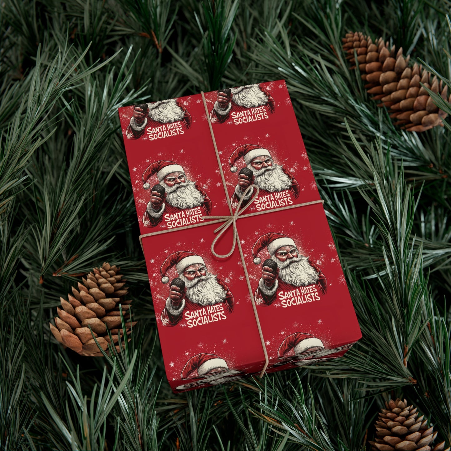 Santa Hates Socialists Gift Wrap Papers