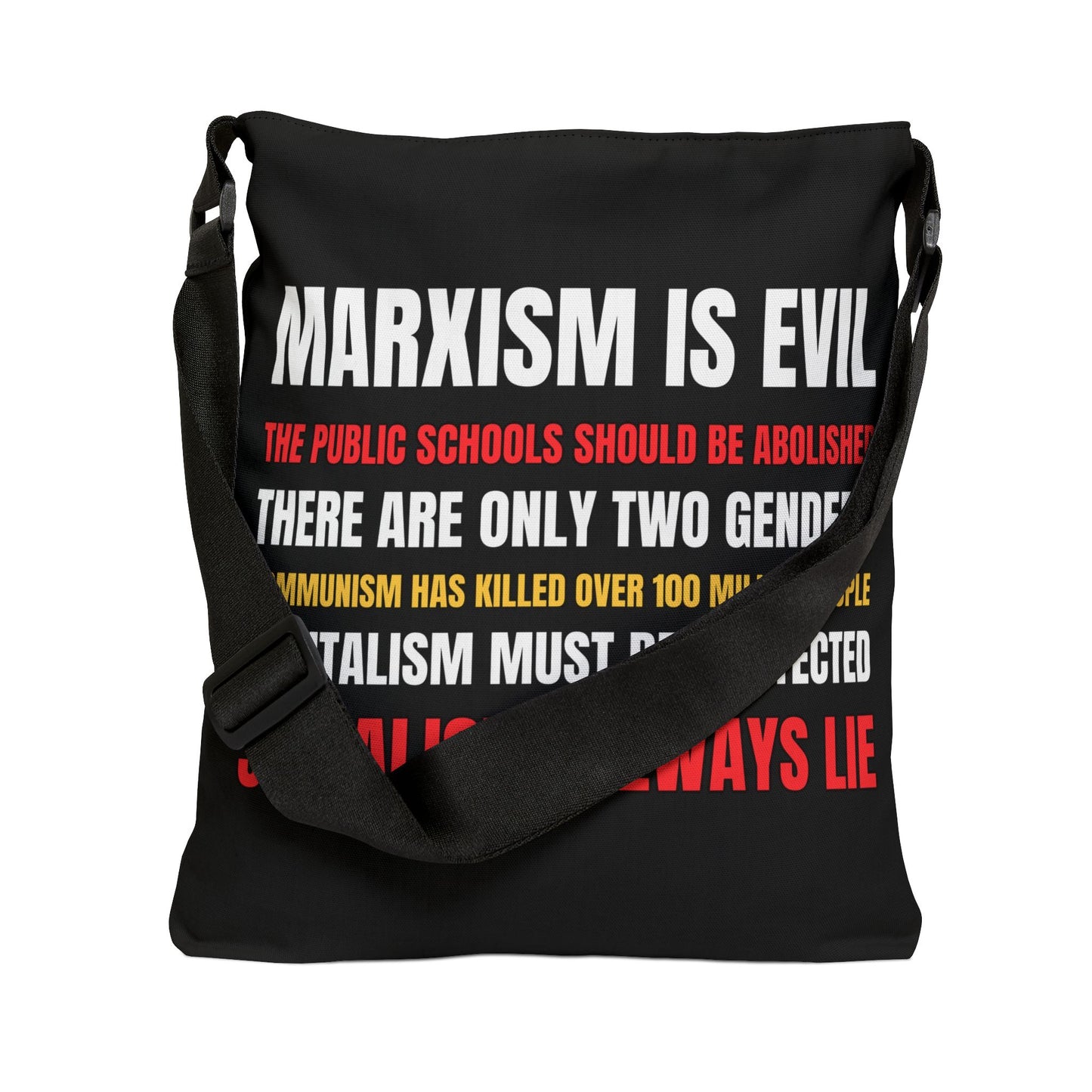 Marxism Is Evil Adjustable Tote Bag