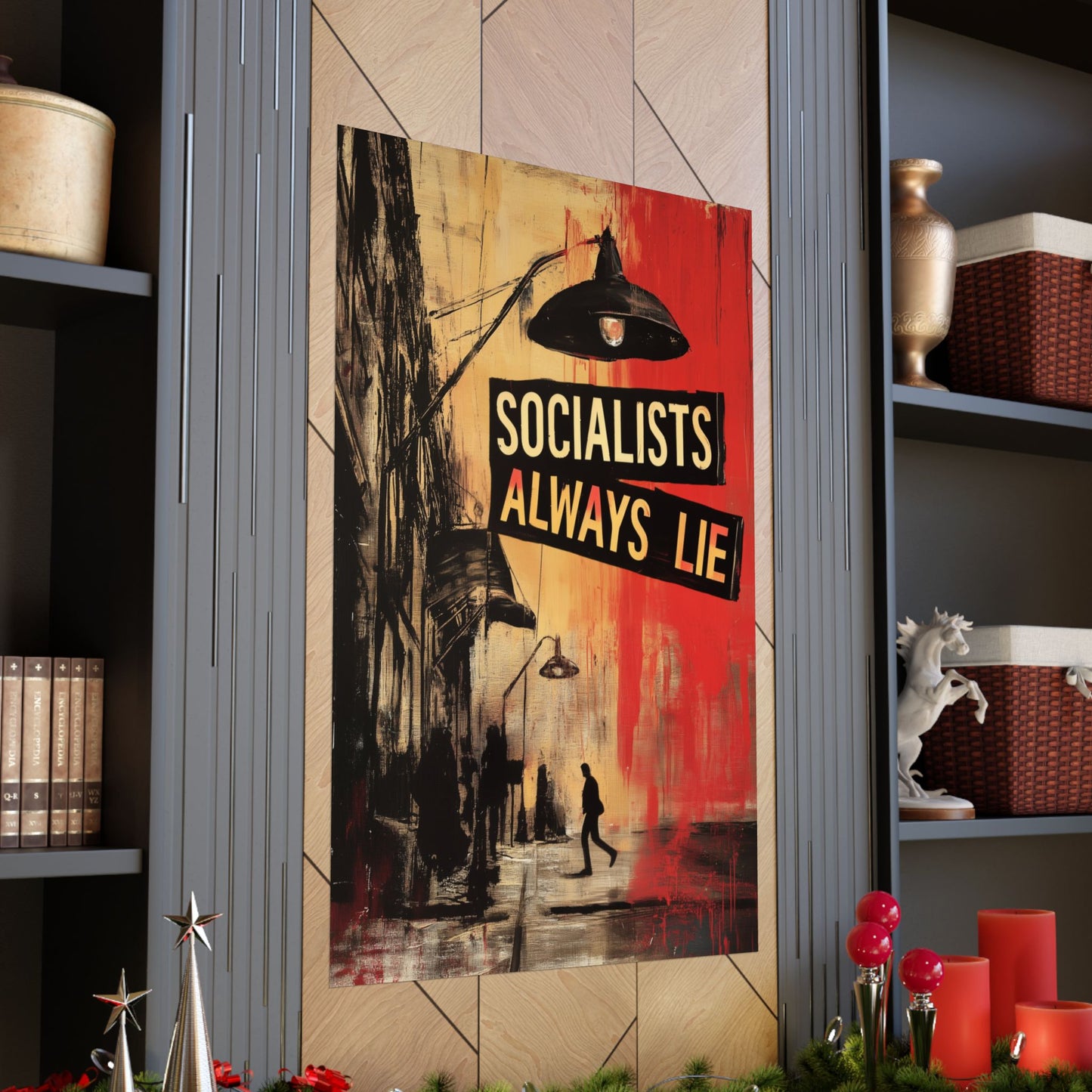 Socialists Always Lie - City Scene, Matte Vertical Posters