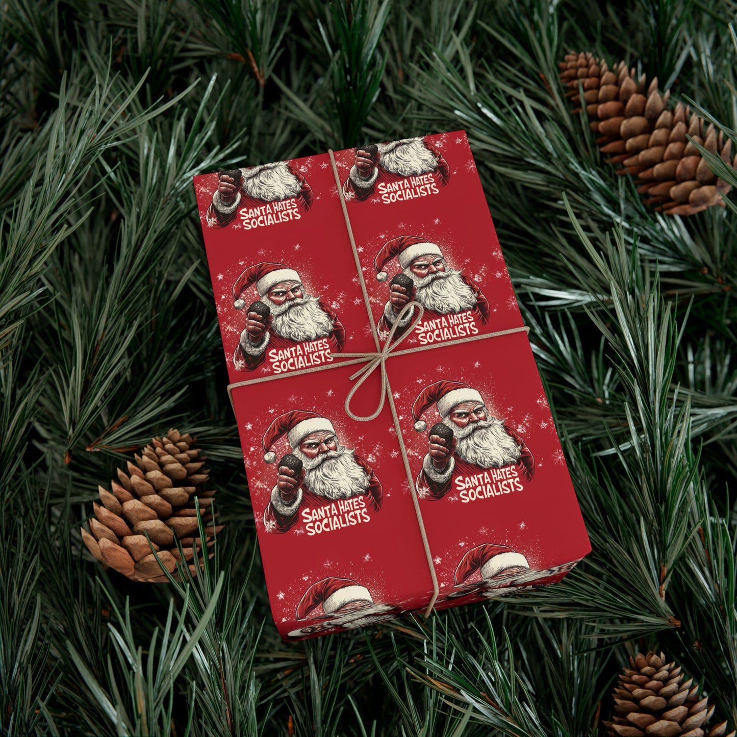 Santa Hates Socialists Gift Wrap Papers