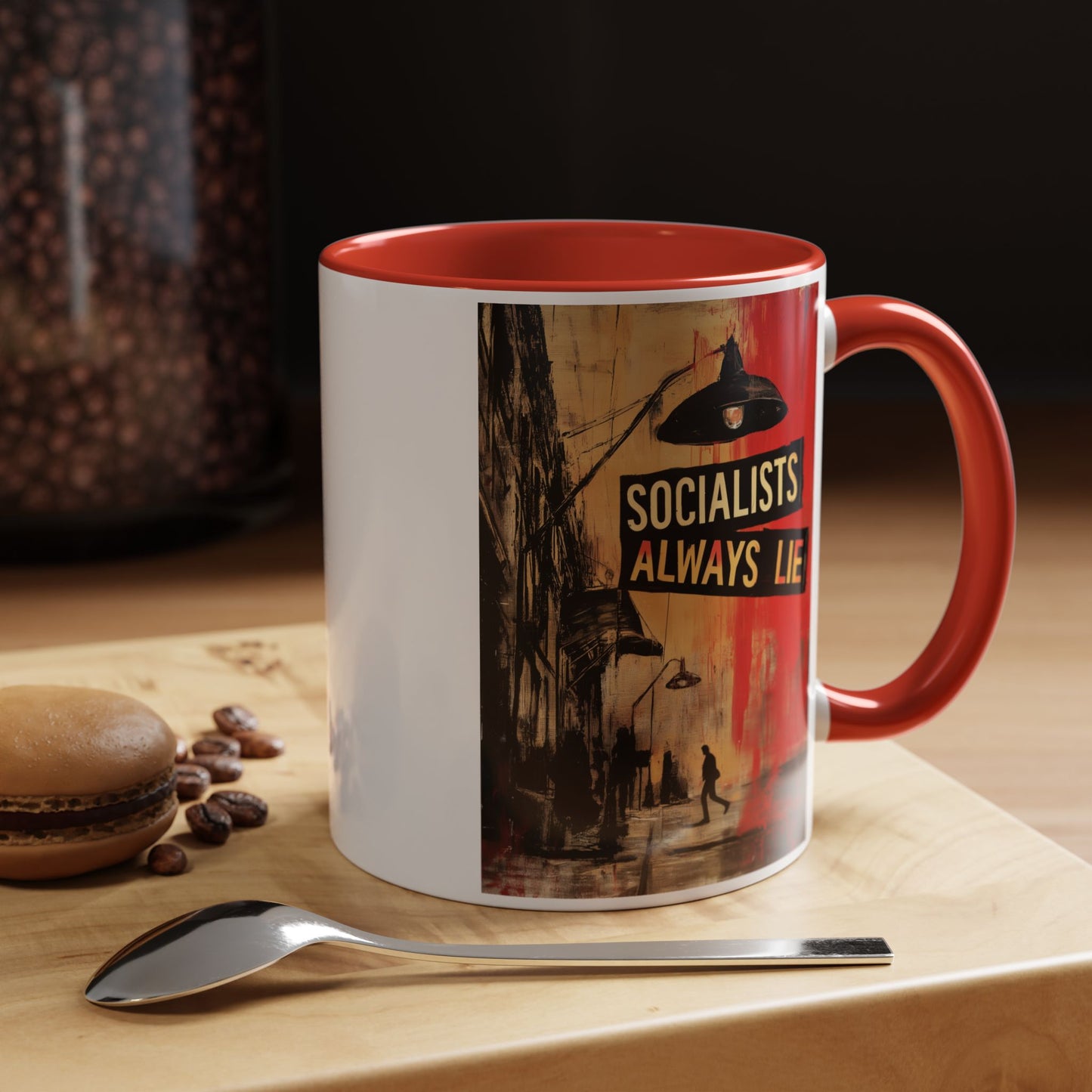 Socialists Always Lie - City Scene, Accent Coffee Mug (11or 15oz)