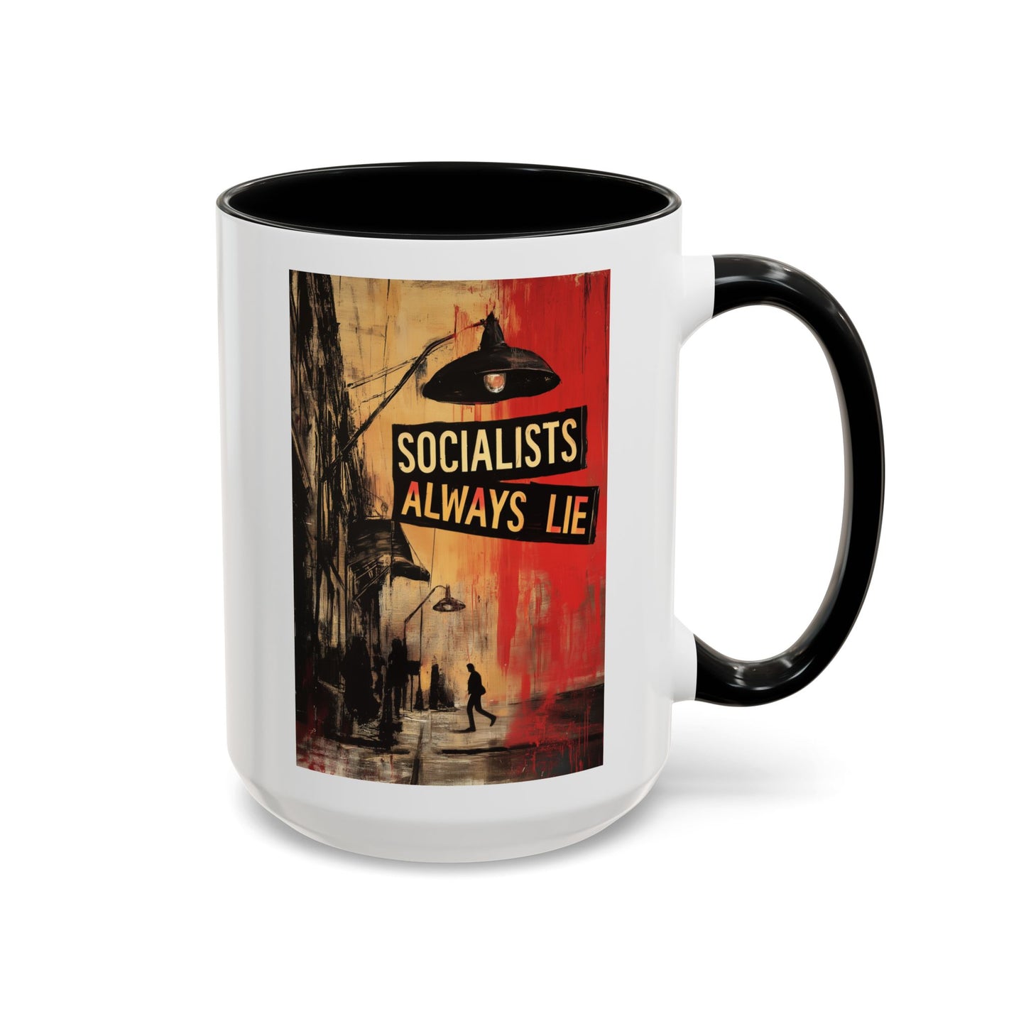 Socialists Always Lie - City Scene, Accent Coffee Mug (11or 15oz)