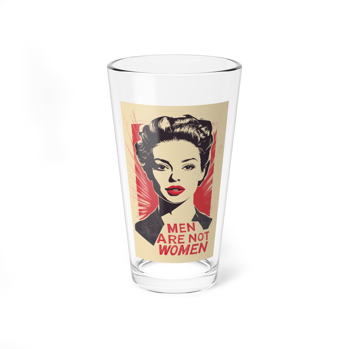 Men Are Not Women Pint Glass, 16oz