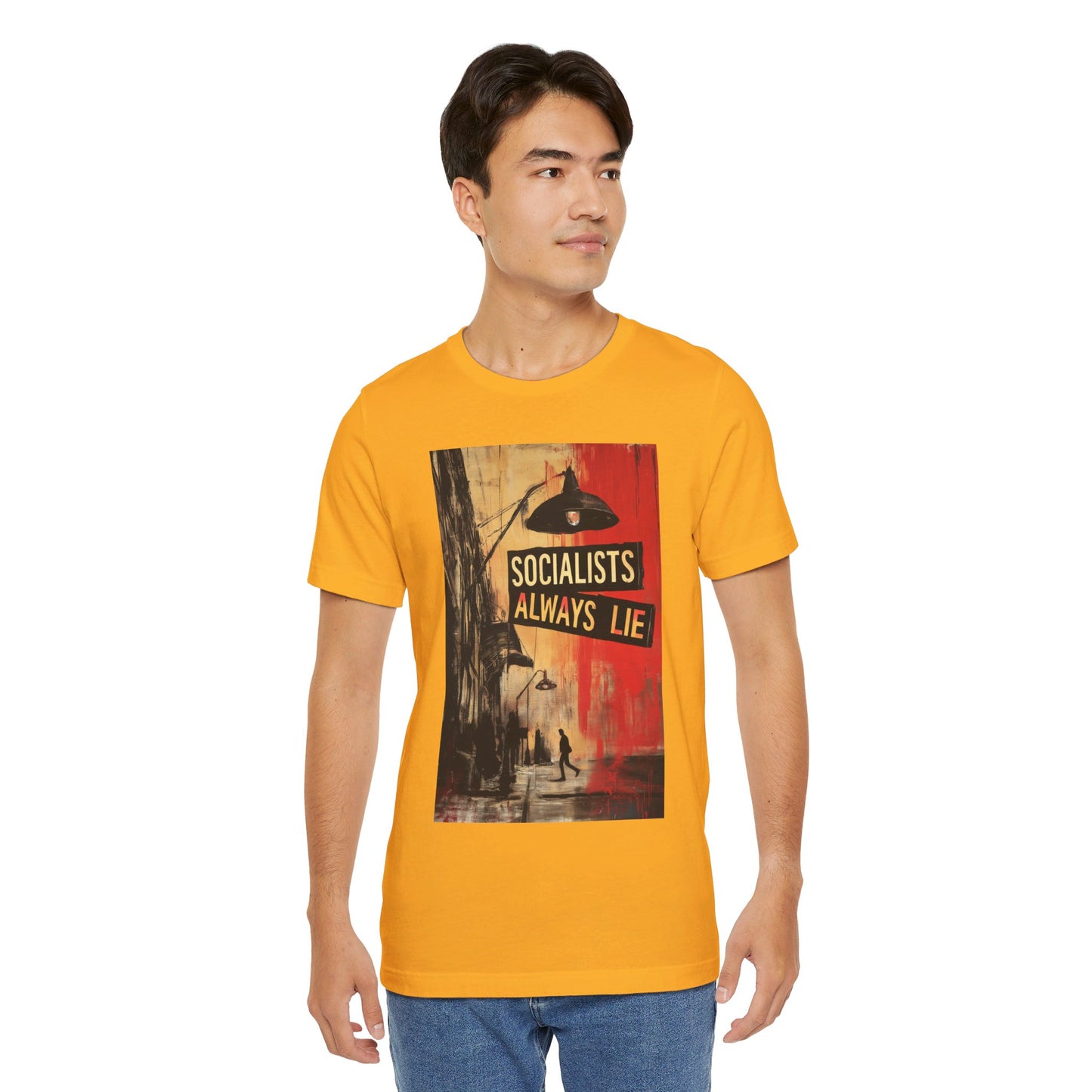 Socialists Always Lie - City Scene, Unisex Jersey Short Sleeve Tee