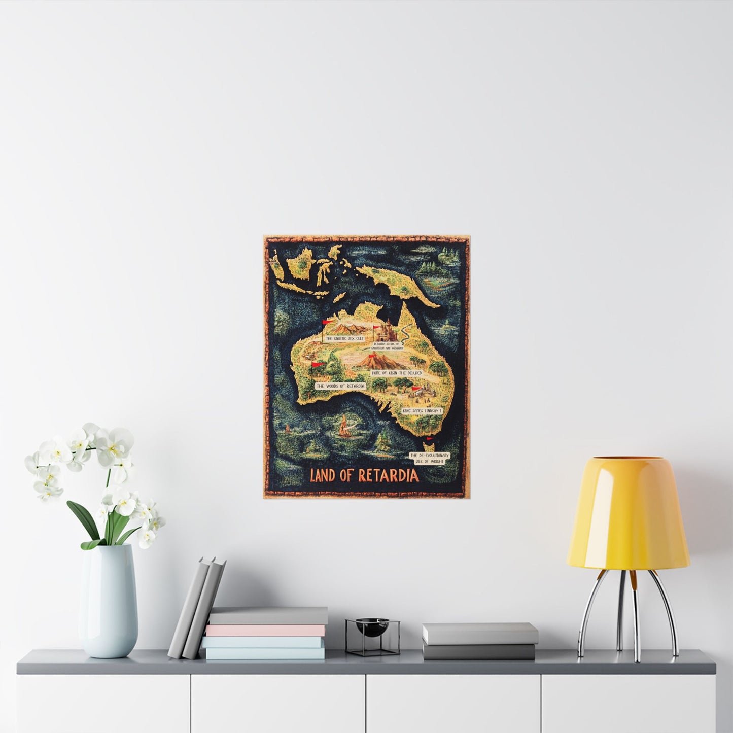 The Map of the Land of Retardia Matte Vertical Posters