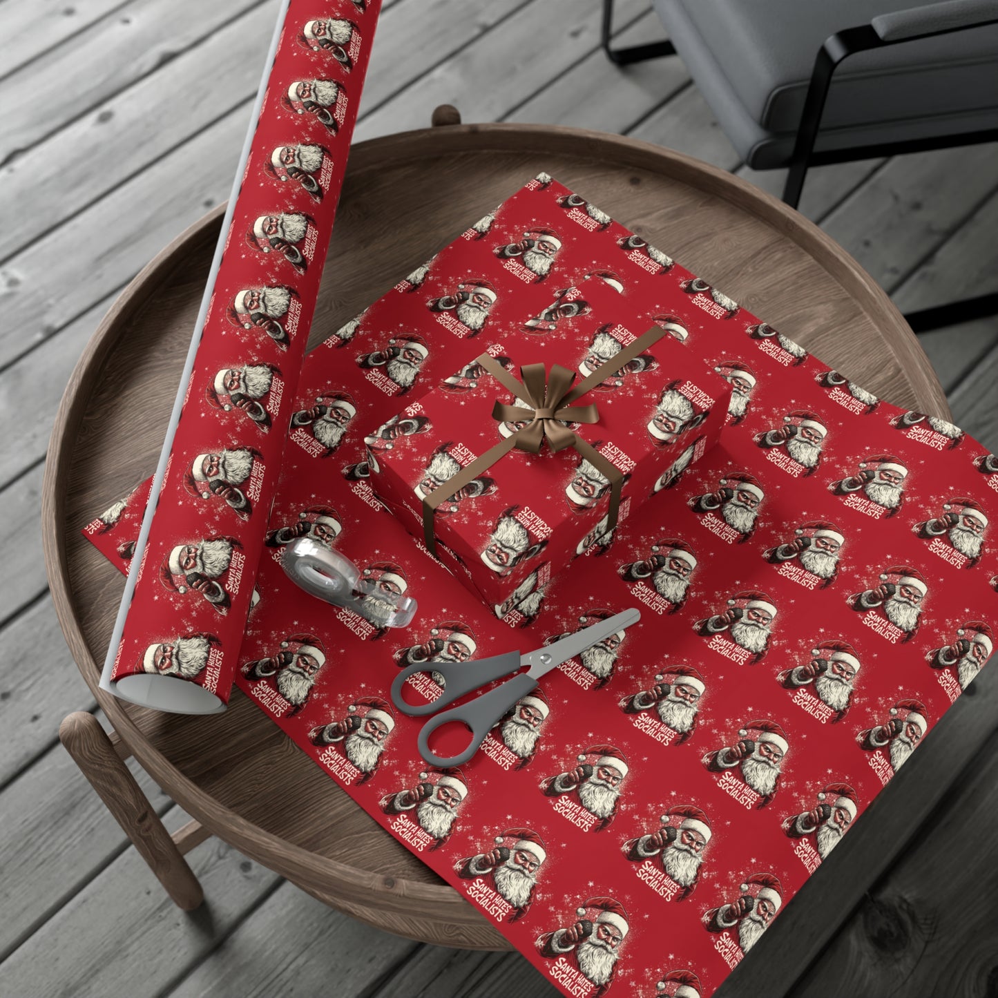 Santa Hates Socialists Gift Wrap Papers