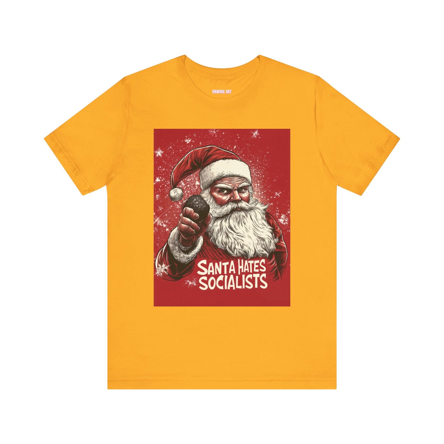 Santa Hates Socialists Unisex Jersey Short Sleeve Tee