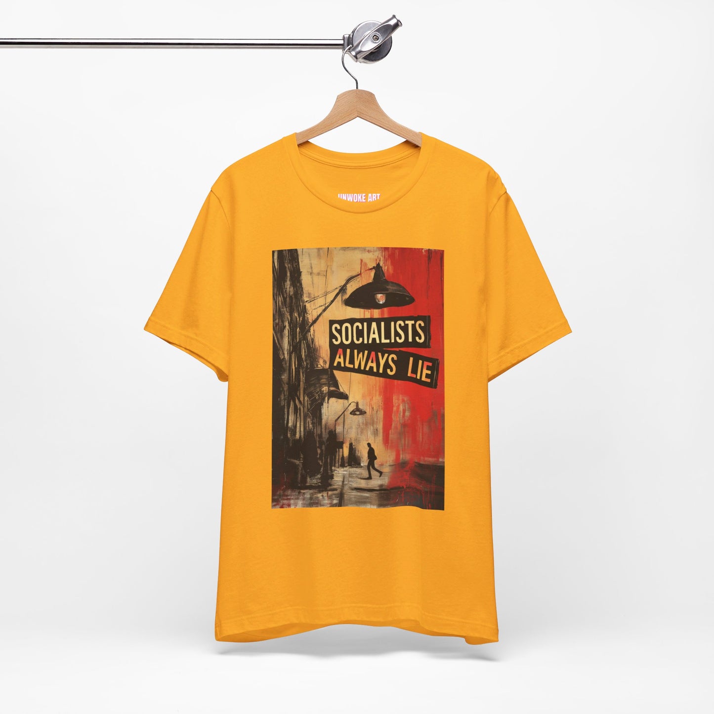 Socialists Always Lie - City Scene, Unisex Jersey Short Sleeve Tee